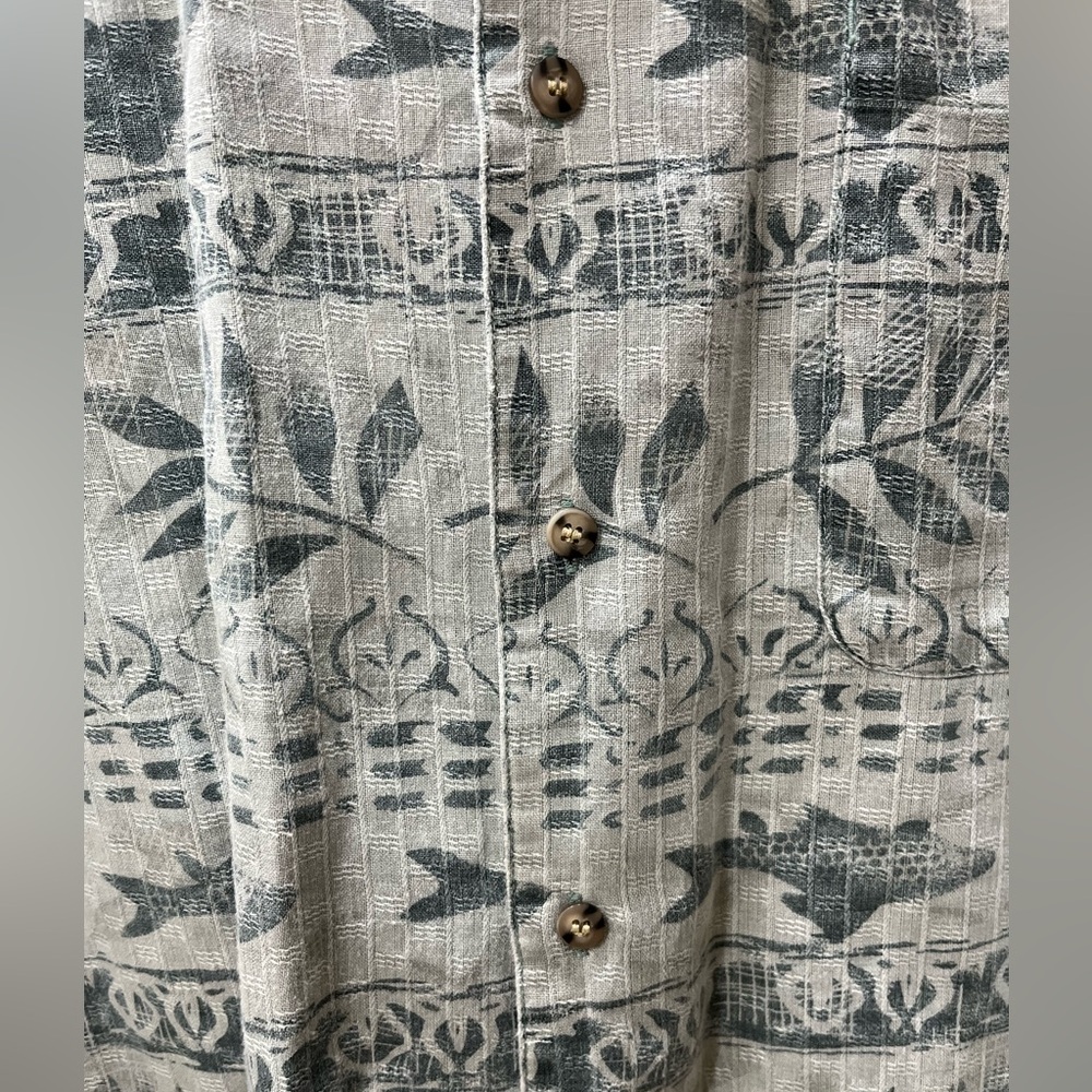 Tiki ethnic tribal Bugle Boy casual beachy vintage button down shirt-M - Picture 5 of 11